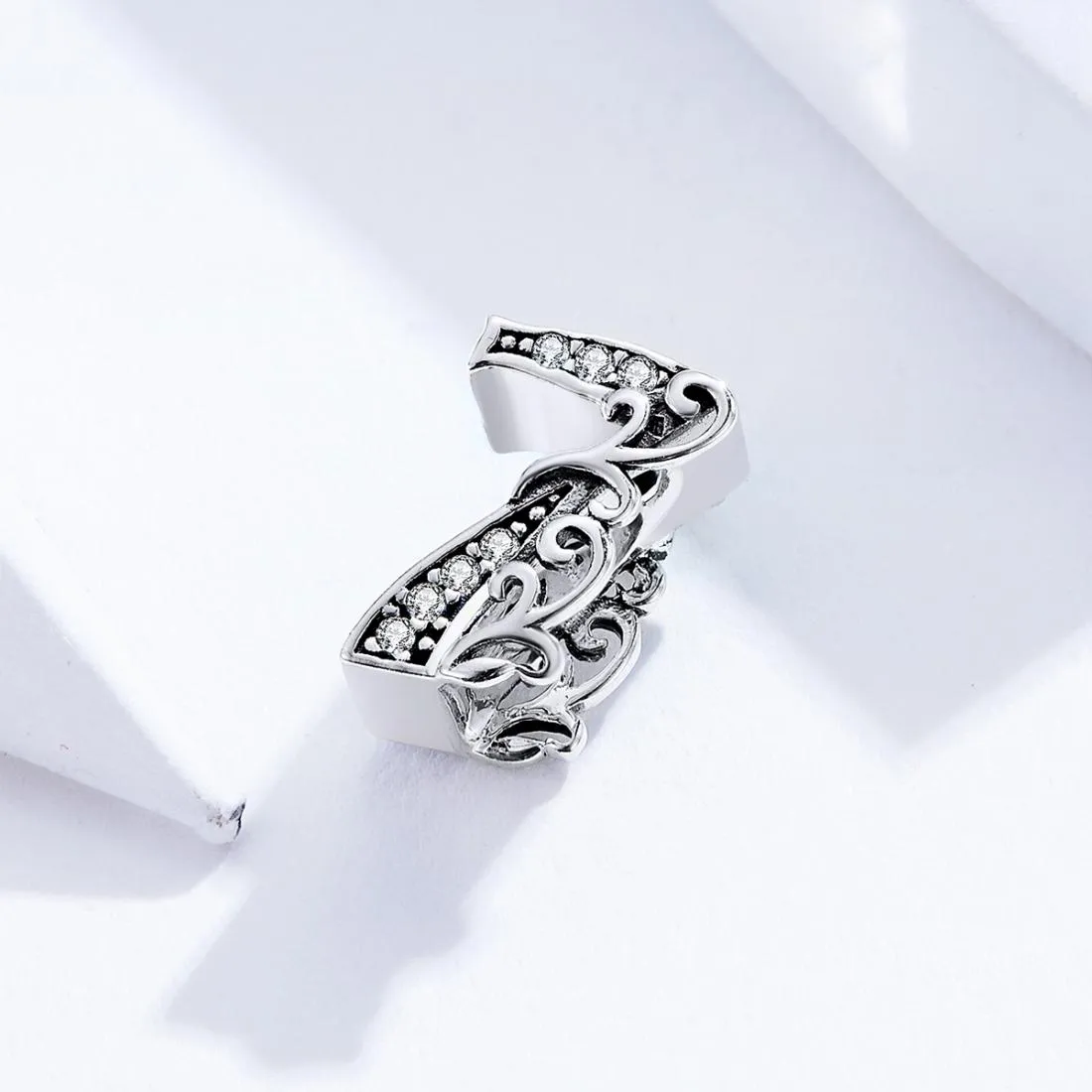 925 Sterling Silver Relief Number Series 0 9 Beads For Diy Bracelets And Necklaces Style - 7