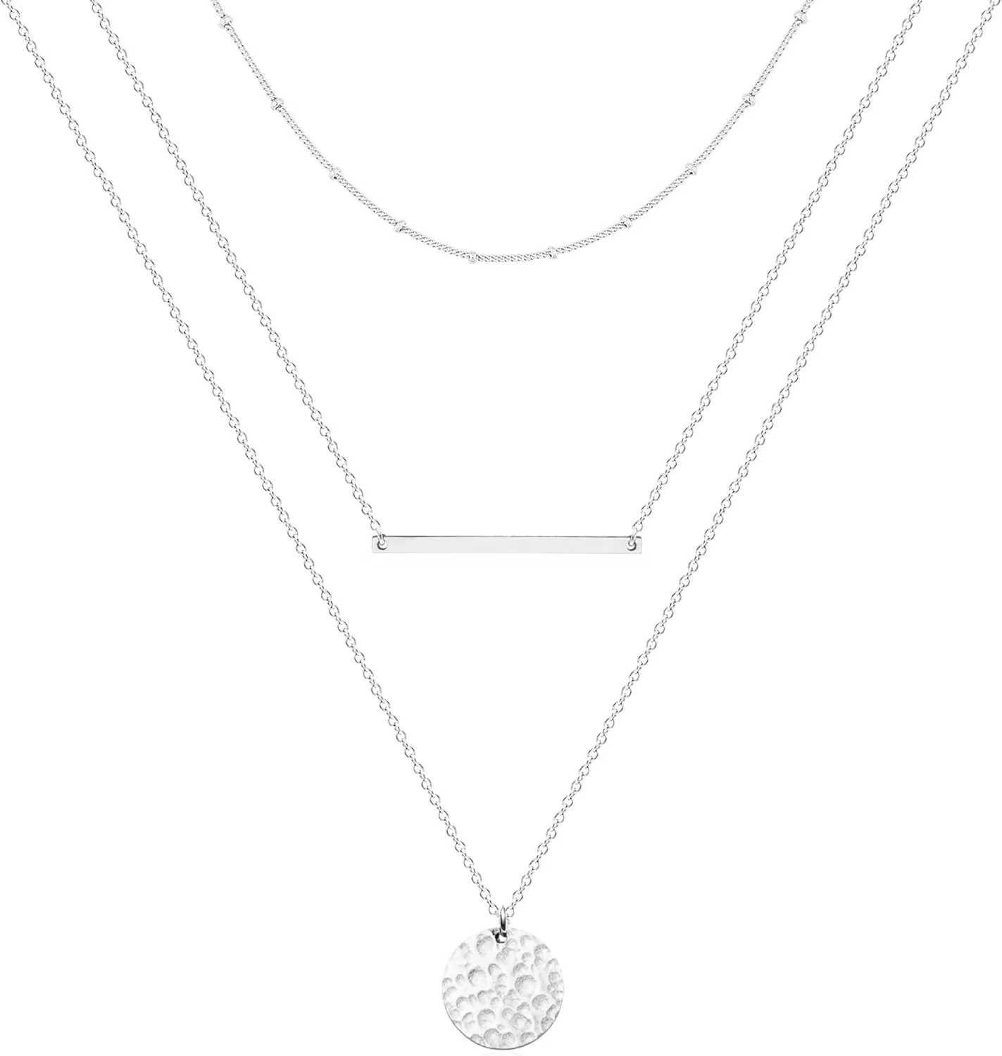Ava Riley Necklace for Women, 14K Gold-Plated Dainty Choker, Silver Layered Necklaces for Women, Trendy Beach Jewelry