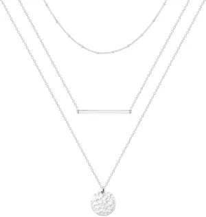 Ava Riley Necklace for Women, 14K Gold-Plated Dainty Choker, Silver Layered Necklaces for Women, Trendy Beach Jewelry