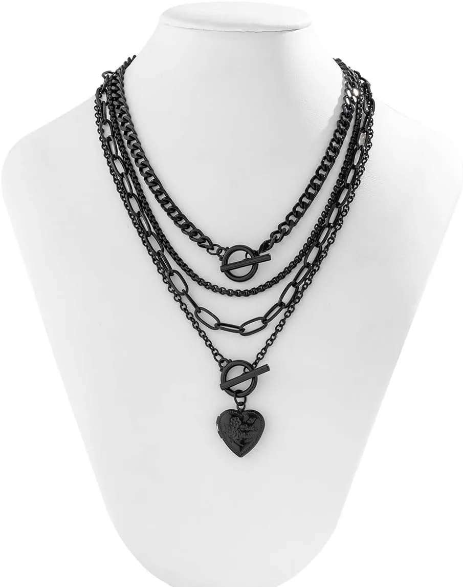 CSIYANJRY99 Layered Gold Necklaces for Women Chunky Gold Necklace Stack Layered Cuban Paperclip Snake Chain Necklace Retro Coin Dainty Pendant Toggle Clasp Necklace