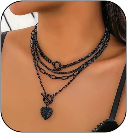 CSIYANJRY99 Layered Gold Necklaces for Women Chunky Gold Necklace Stack Layered Cuban Paperclip Snake Chain Necklace Retro Coin Dainty Pendant Toggle Clasp Necklace