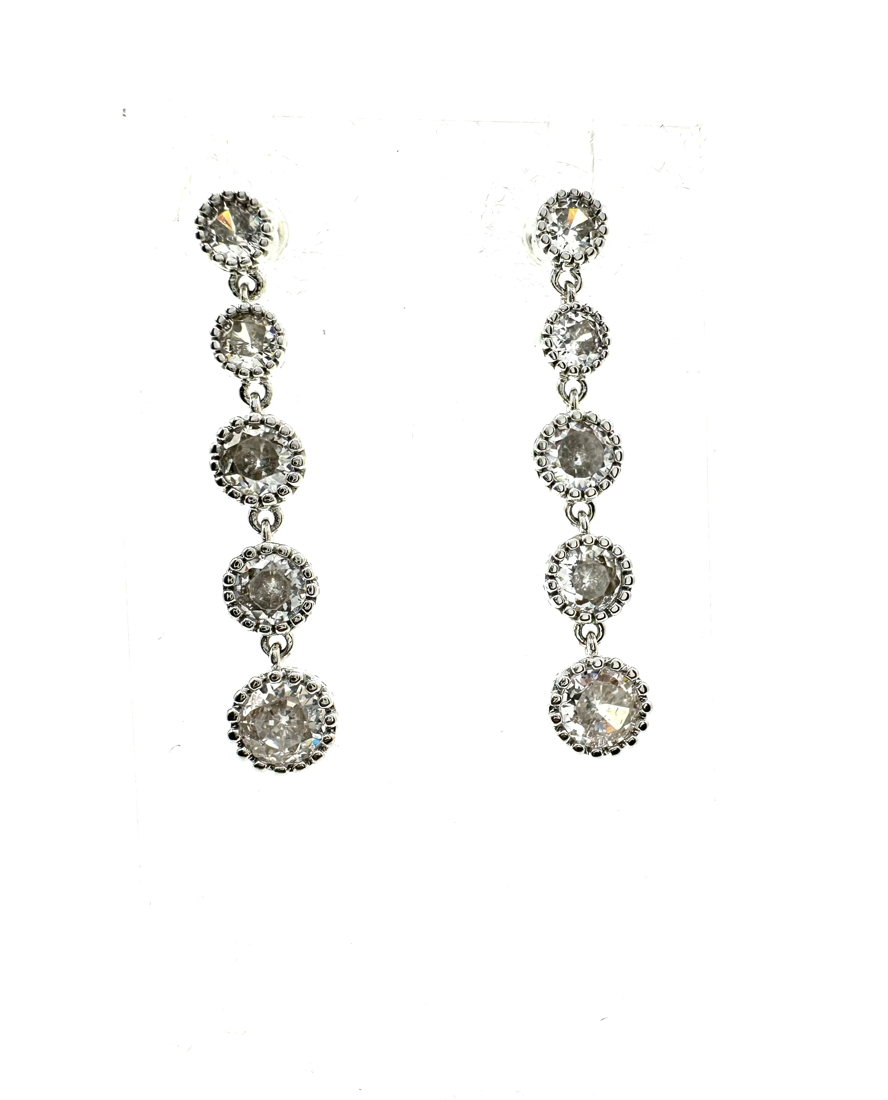 CZ Escalate Drop Earrings