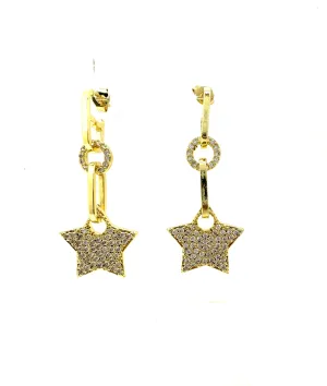 CZ Star Drop Post Earrings