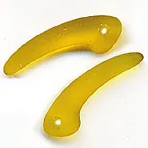 Fang-Shaped Tanslucent Yellow Glass Pendant Beads. 18x4mm. Pkg 10. B11-YO-0714