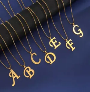 Initial Pendant And Earring Set