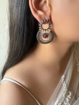 Lisha German Silver Chandelier Earrings