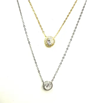 Micro Pave Solitaire Necklace
