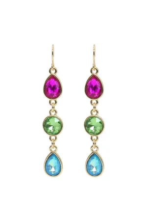 Multi-Color Crystal Drop Stones Earrings