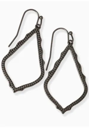 Sophia Drop Earrings in Gunmetal