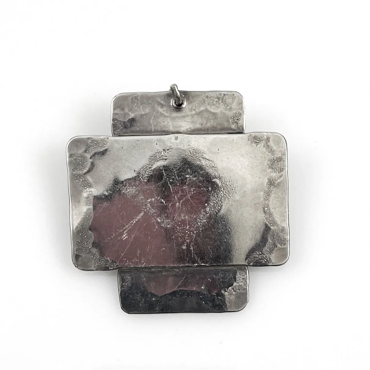 Sterling & Lapis Cross Pendant Vintage Mexican Silver